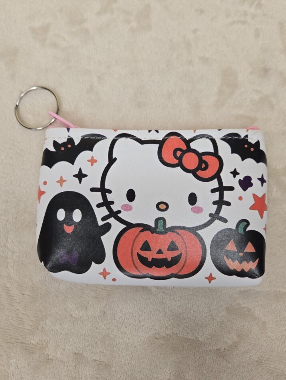 Hello Kitty Halloween Coin Purse Black, White & Orange - Picture 2 of 5